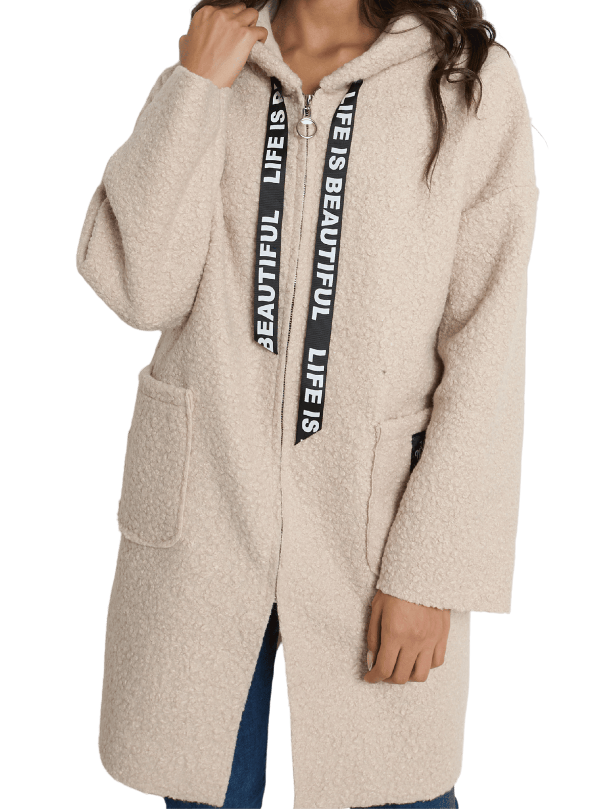 NEW - Manteau beige effet mouton retourné
