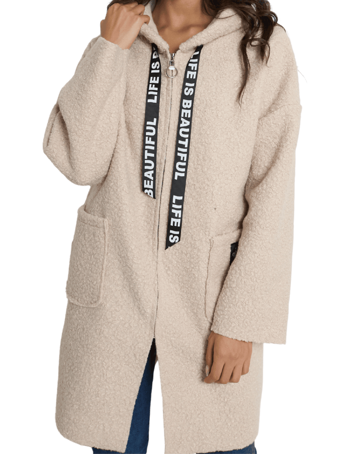 NEW - Manteau beige effet mouton retourné