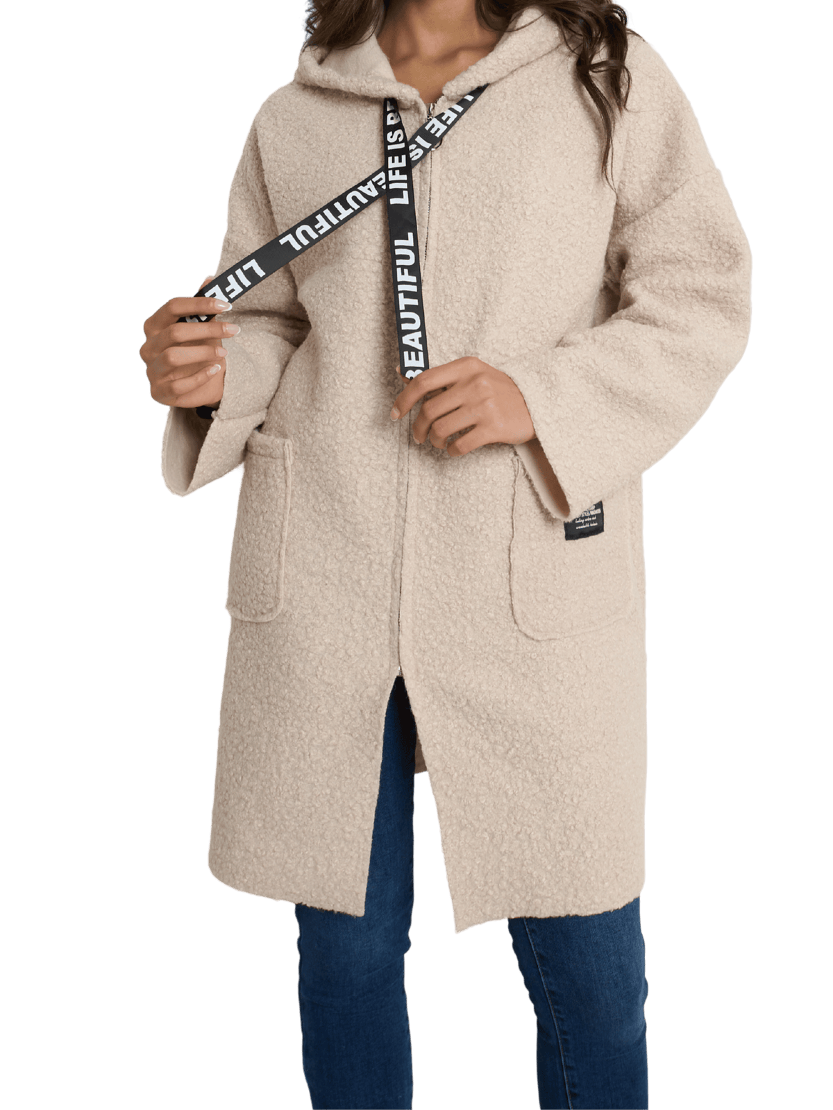 NEW - Manteau beige effet mouton retourné