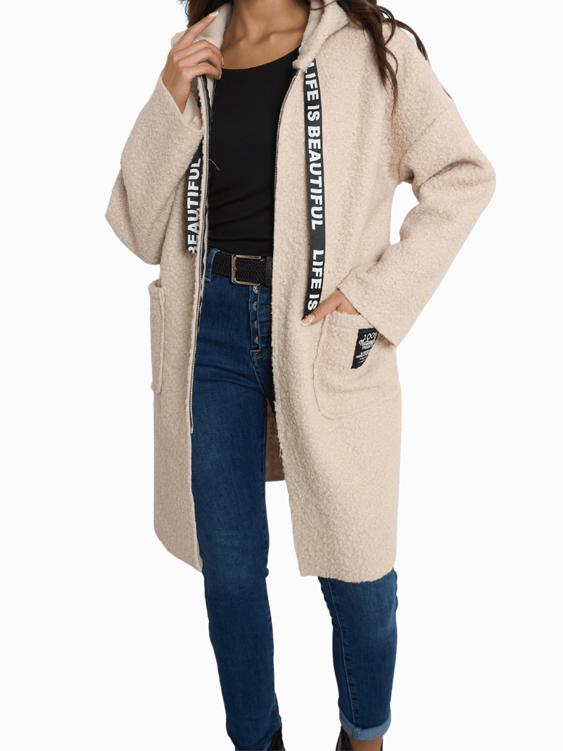 NEW - Manteau beige effet mouton retourné