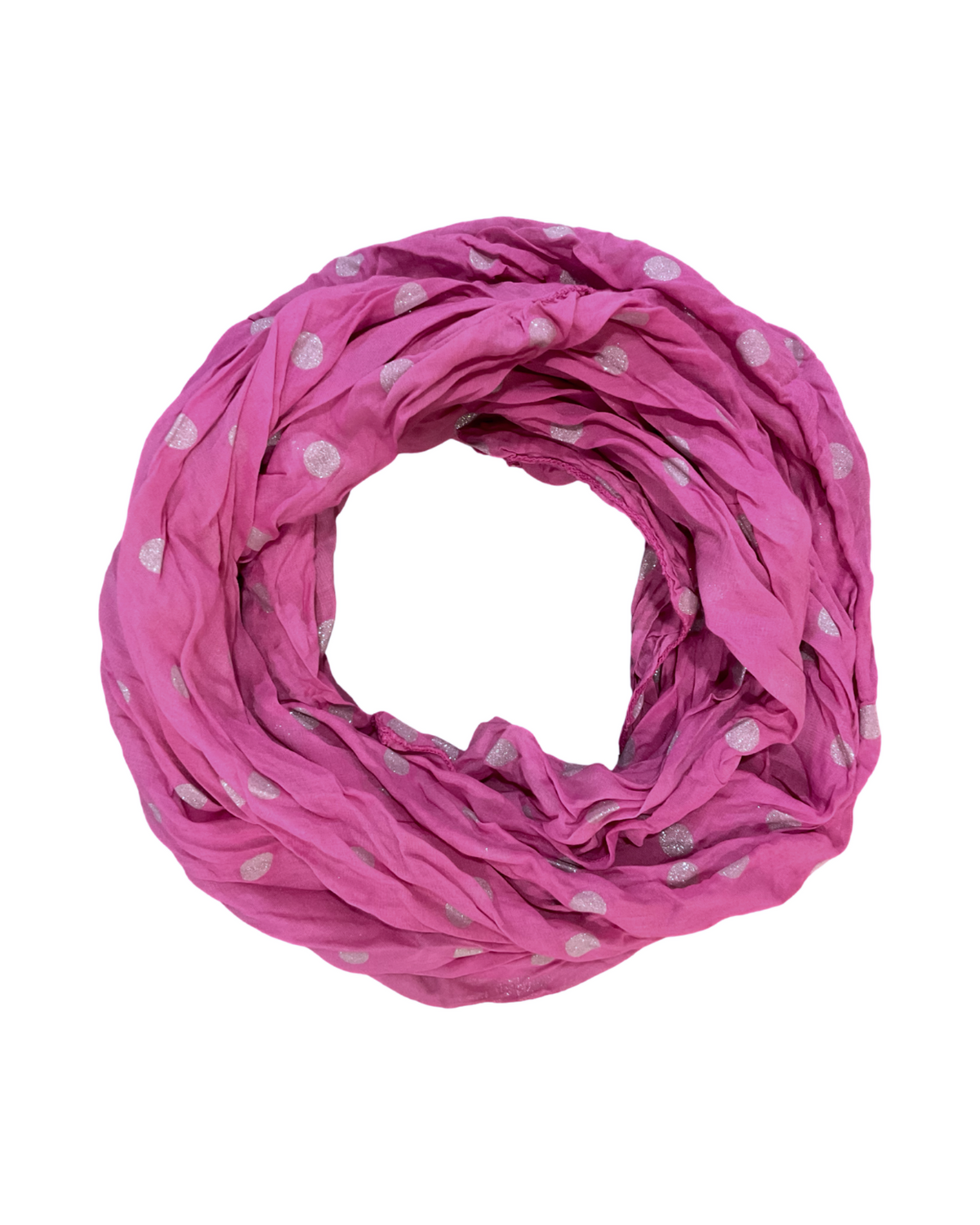 Foulard magenta à motifs de pois brillants pour femme.
