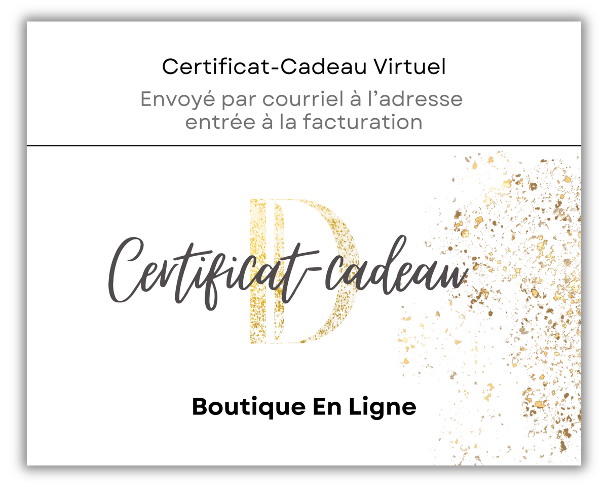 Certificat-Cadeau Boutique En Ligne