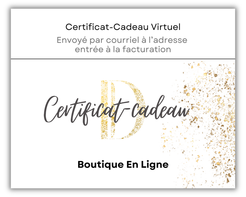 Certificat-Cadeau Boutique En Ligne