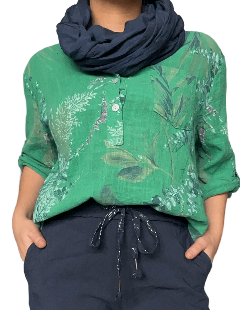 NEW - Blouse verte avec imprimé floral