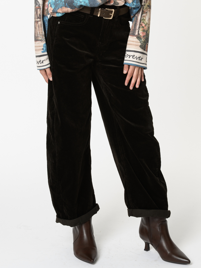 NEW - Jeans baggy brun en velours