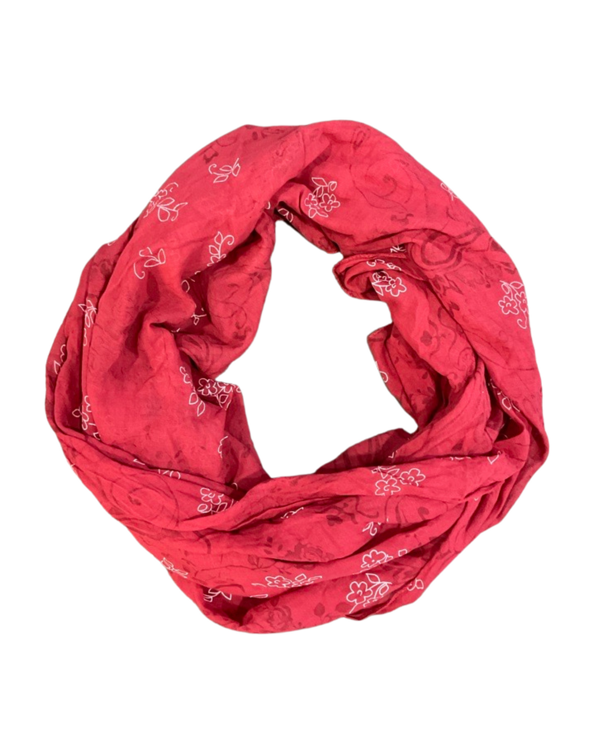 Foulard bourgogne avec imprimé floral pour femme.