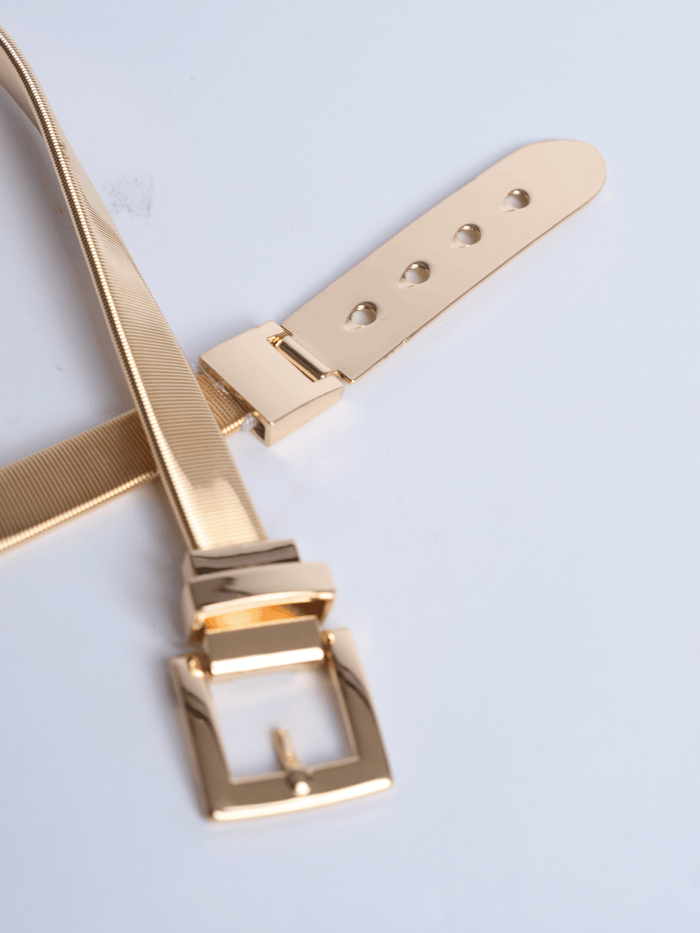 NEW - Ceinture élastique dorée métallisée