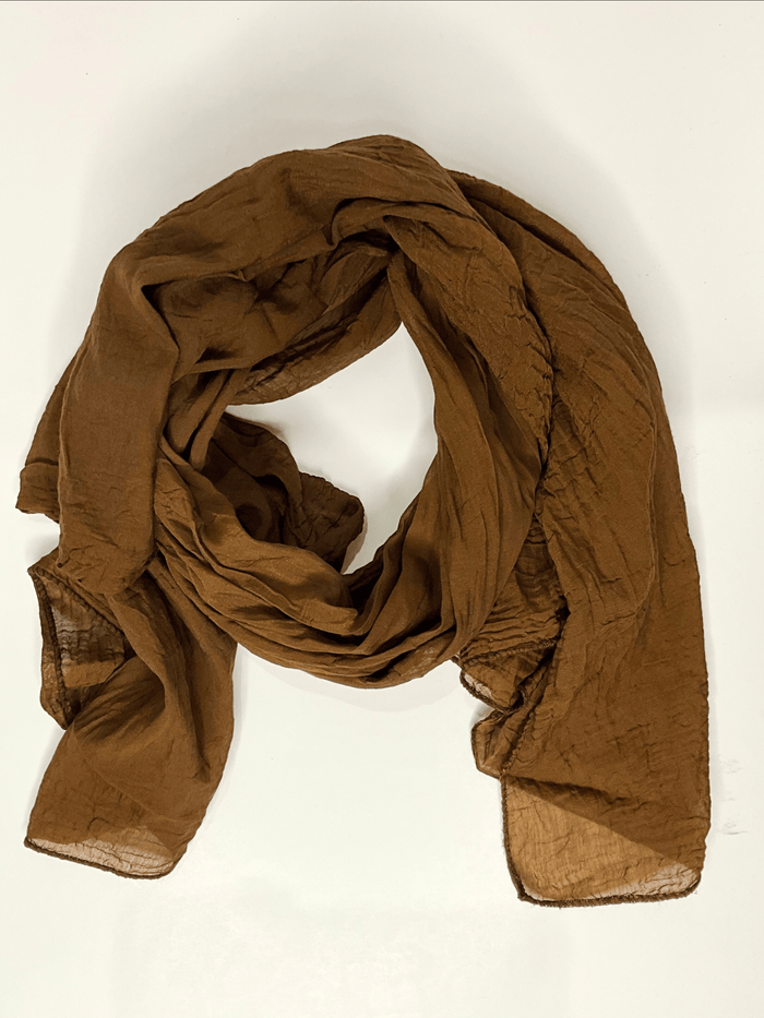 Foulard marron 20% soie