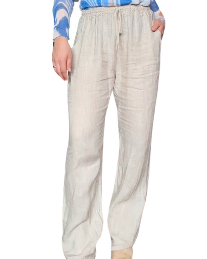 Pantalon en lin beige