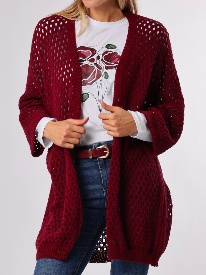 NEW - Cardigan bourgogne en mailles