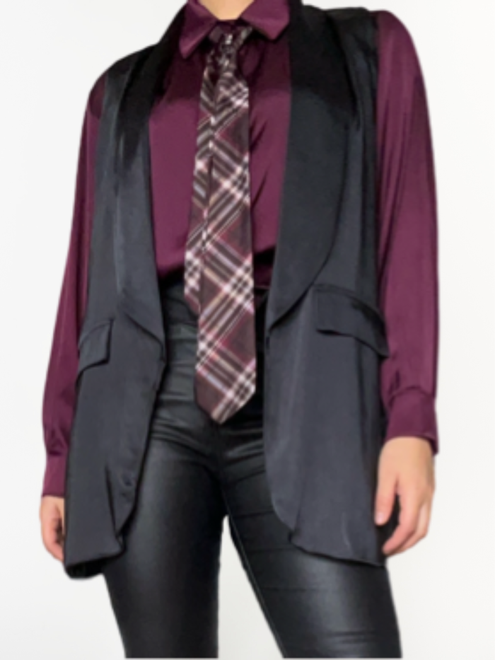 NEW - Chemise bourgogne avec cravate carottée