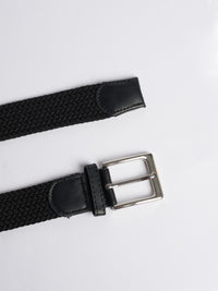 NEW - Ceinture noire élastique avec boucle argentée étroite
