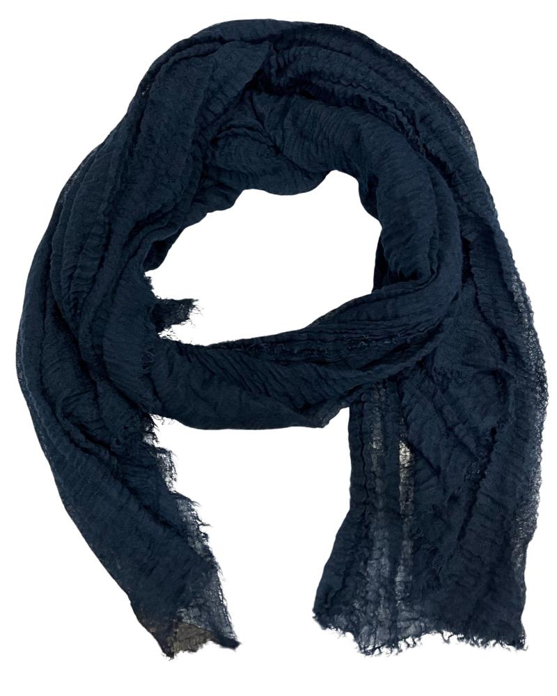 Foulard bleu marin 100% viscose pour femme.