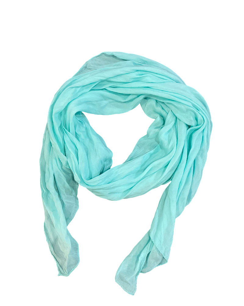 Foulard aqua 20% soie pour femme.