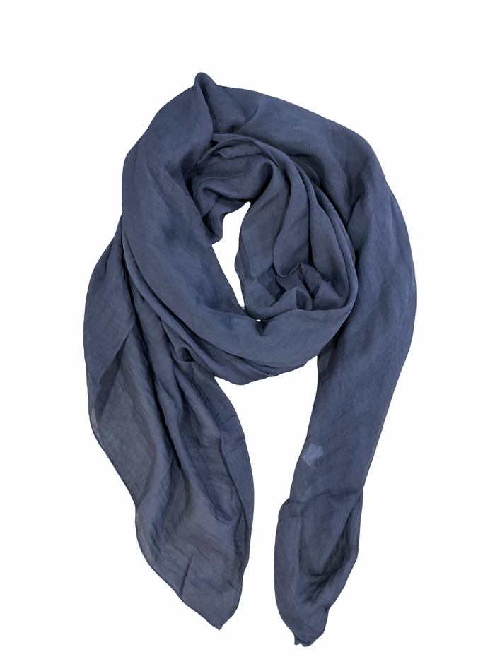 Foulard bleu marin 20% soie