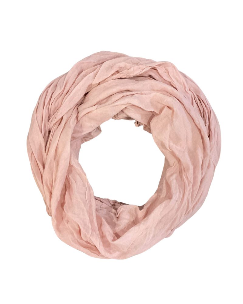 Foulard rose pâle 100% coton pour femme.