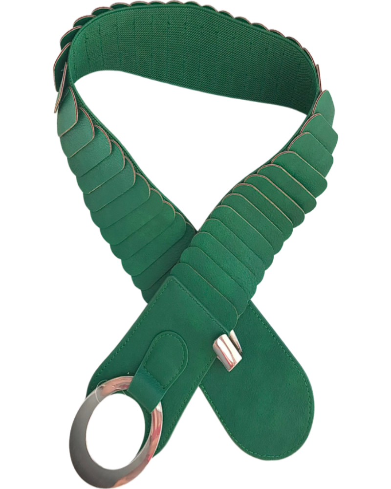 Ceinture jade élastique en simili-cuir